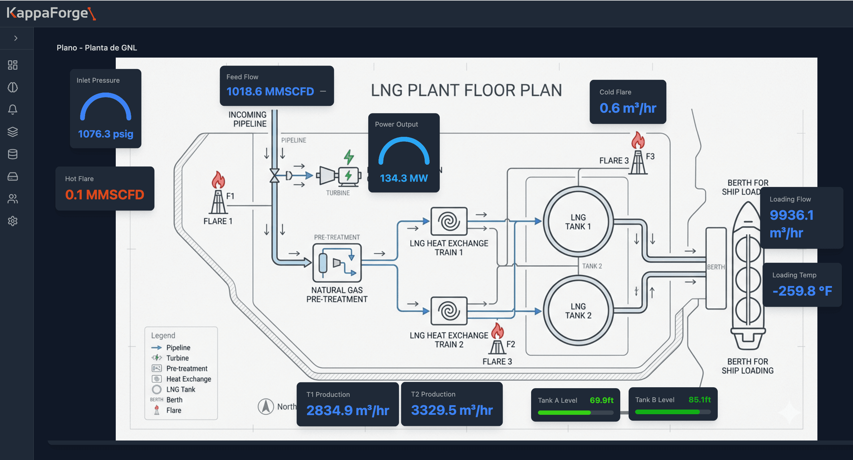 Real-time floor-plan dashboard with live sensor widgets